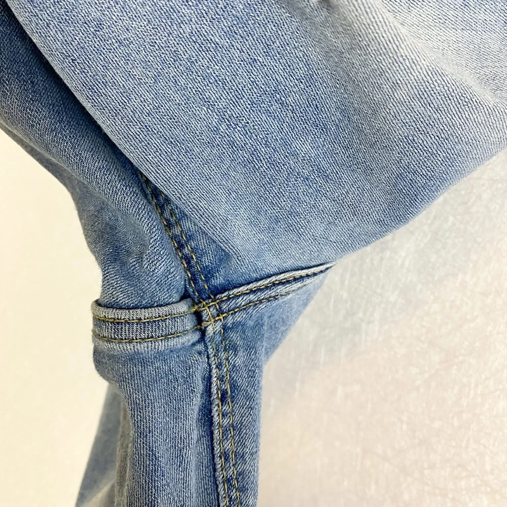 River Island Molly Mid Rise Skinny Jeans Light Wash Distressed Cotton 14 EU